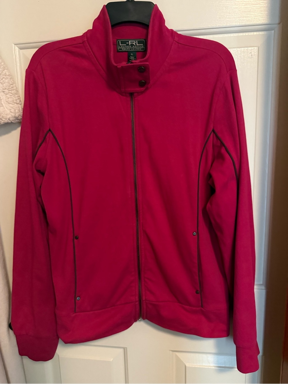 Lauren Ralph Lauren Magenta Zip-Up Bomber Jacket